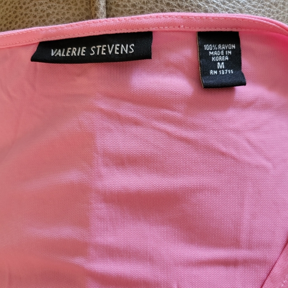 Vtg Ombre V-neck Top Size Medium - Valerie Stevens Ombre Top Pinkish Watermelon - Picture 3 of 3